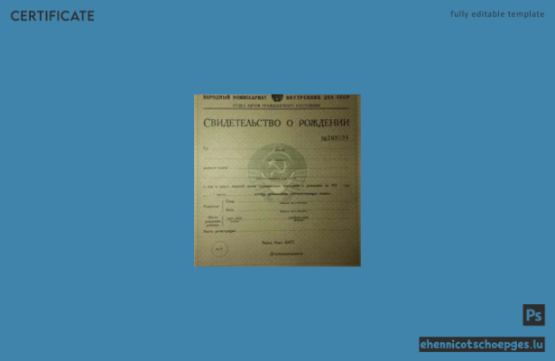 Beispiel einer Geburtsurkunde des russischen Nationalkommissariats (Vorschau)